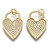 Brass Micro Pave Clear Cubic Zirconia Pendants ZIRC-S067-066-NF-2