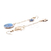 Blue Enamel Planet with Star Asymmetrical Earrings EJEW-WJ0017-07E-2