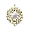 Hamsa Hand Connector Charms KK-V010-02G-03-1