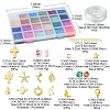 DIY Round Glass Seed Beads & Alloy Charms Bracelet Making Kits DIY-FS0007-19-4