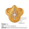 304 Stainless Steel Crystal Rhinestone Finger Rings WGDC4F7-04-2