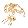 Alloy Crystal Rhinestone Halloween Spider Pendant Figaro Chain Necklaces LS-JEWB-P337-01G-1