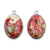 Assembled Peridot and Rose Quartz Pendants G-T111-01-4