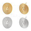 2 Pairs 2 Colors Oval Brass Studs Earrings for Women KK-UN0004-93-1