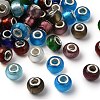 Handmade Silver Foil Glass European Beads LPDL-R008-M-1