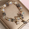 Alloy Rhinestone Star Charm Glass Beaded Stretch Bracelets for Women WG1458C-03-2