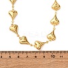 304 Stainless Steel Heart Link Chain Necklaces for Women NJEW-G178-02G-02-5