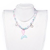Plastic Imitation Pearl Stretch Bracelets and Necklace Jewelry Sets SJEW-JS01053-01-5