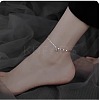 Alloy Round Charm Dapped Chains Anklets WGFEED8-04-1
