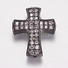 Brass Micro Pave Cubic Zirconia Beads ZIRC-E143-28B-1
