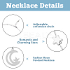 4 Sets 4 Style Sun and Moon 304 Stainless Steel Pendant Necklaces Set NJEW-FI0001-22-4
