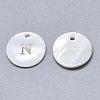 Natural White Shell Mother of Pearl Shell Charms X-SSHEL-N036-053N-1