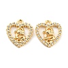 Brass Micro Pave Clear Cubic Zirconia Charms KK-Z034-02G-1