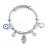 Adjustable 304 Stainless Steel Charm Bangles BJEW-F326-03P-1