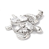 Rack Plating Brass & Clear Cubic Zirconia Pendants KK-L216-057P-2