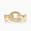 Brass Micro Pave Cubic Zirconia Fold Over Clasps KK-P164-18G-2