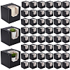 Cube Paper Cupcake Storage Boxes with Visible Window LS-BAKE-WH0002-002C-1