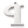 Tarnish Resistant 304 Stainless Steel Letter Pendant Rhinestone Settings LS-STAS-J028-01P-2