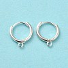 925 Sterling Silver Huggie Hoop Earring Findings STER-K174-15A-S-4