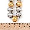 12MM Two Tone 304 Stainless Steel Round Beaded Necklaces NJEW-C101-01GP-3