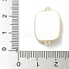 Brass Enamel Rectangle with Starfish Connector Charms KK-M308-08G-03-3