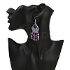 Alloy Glass Seed Beads Teardrop Chandelier Earrings EJEW-JE06509-5