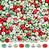 800 pcs 4 Colors Christmas Theme Wood Beads WOOD-SC0001-84-1