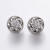 Brass Micro Pave Cubic Zirconia European Beads OPDL-P001-37-1