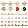   32Pcs 8 Colors Glass connector Charms GLAA-PH0002-22-1