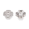 Brass Micro Pave Clear Cubic Zirconia Bead Caps KK-Q071-12P-02-2