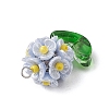 Glass Seed Beaded Flower Pendants PALLOY-MZ00521-03-4