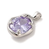 Platinum Brass Micro Pave Cubic Zirconia Pendants KK-U031-02P-06-2
