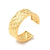 Ion Plating(IP) 304 Stainless Steel Textured Open Cuff Ring for Men Women RJEW-I085-23G-1