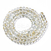 Transparent Spray Painted Glass Bead Strands GLAA-N035-03A-B09-2