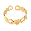 Hollow Heart 304 Stainless Steel Open Cuff Rings for Women LS-RJEW-N048-09G-2