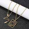 304 Stainless Steel Necklace LS-NJEW-D330-01G-12-4