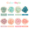 SUPERFINDINGS 80Pcs 8 Colors Opaque Spray Painted Acrylic Linking Rings OACR-FH0001-022-2