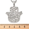 201 Stainless Steel Hollow Cut Hamsa Hand Pendant Necklaces LS-NJEW-H065-07P-3