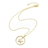 Brass Micro Pave Clear Cubic Zirconia Ring Pendant Necklaces LS-NJEW-P322-A01-G-4