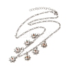 Brass Micro Pave Cubic Zirconia Sun Pendant Necklaces NJEW-B157-16G-4