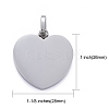 Tarnish Resistant 304 Stainless Steel Mirror Polished Finish Stamping Blank Tag Pendants STAS-P055-04P-3