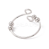 Alloy Rotating Beaded Open Cuff Ring STAS-E047-01P-1-2