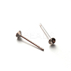Non-Tarnish 304 Stainless Steel Post Stud Earring Settings for Pointed Back Xilion Rivoli Rhinestone LS-STAS-E088-13-3mm-1