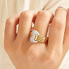 Brass Micro Pave Cubic Zirconia Finger Rings for Women IC2063-3