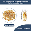 300Pcs 304 Stainless Steel Ball Chain Connectors STAS-SC0009-47-2