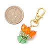 Flower Glass Pendants Decorations HJEW-MZ00248-02-4