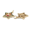 Christmas Themed Brass Micro Pave Cubic Zirconia Pendants ZIRC-L101-05G-3