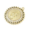 Brass Micro Pave Cubic Zirconia Pendants KK-M322-37G-2