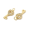 Brass Micro Pave Clear Cubic Zirconia Pendants KK-E068-VB180-2