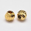 Rack Plating Brass Corrugated Round Spacer Beads KK-I600-6mm-G-RS-1